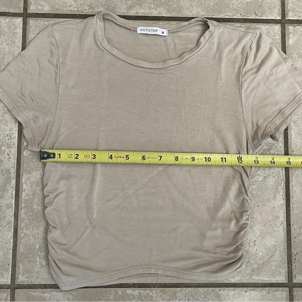 Antistar Pair of Cropped, Lightweight Tees (1 Forest Green, 1 Taupe), Size M - Picture 12 of 13